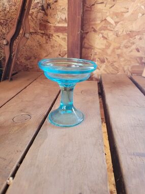 Blue Glass Pedestal Compote